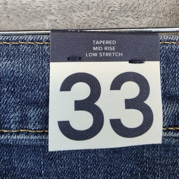 Gap Jeans Womens 33 Tall Blue Girlfriend Mid Rise Tapered Denim Low Stretch - Picture 11 of 15